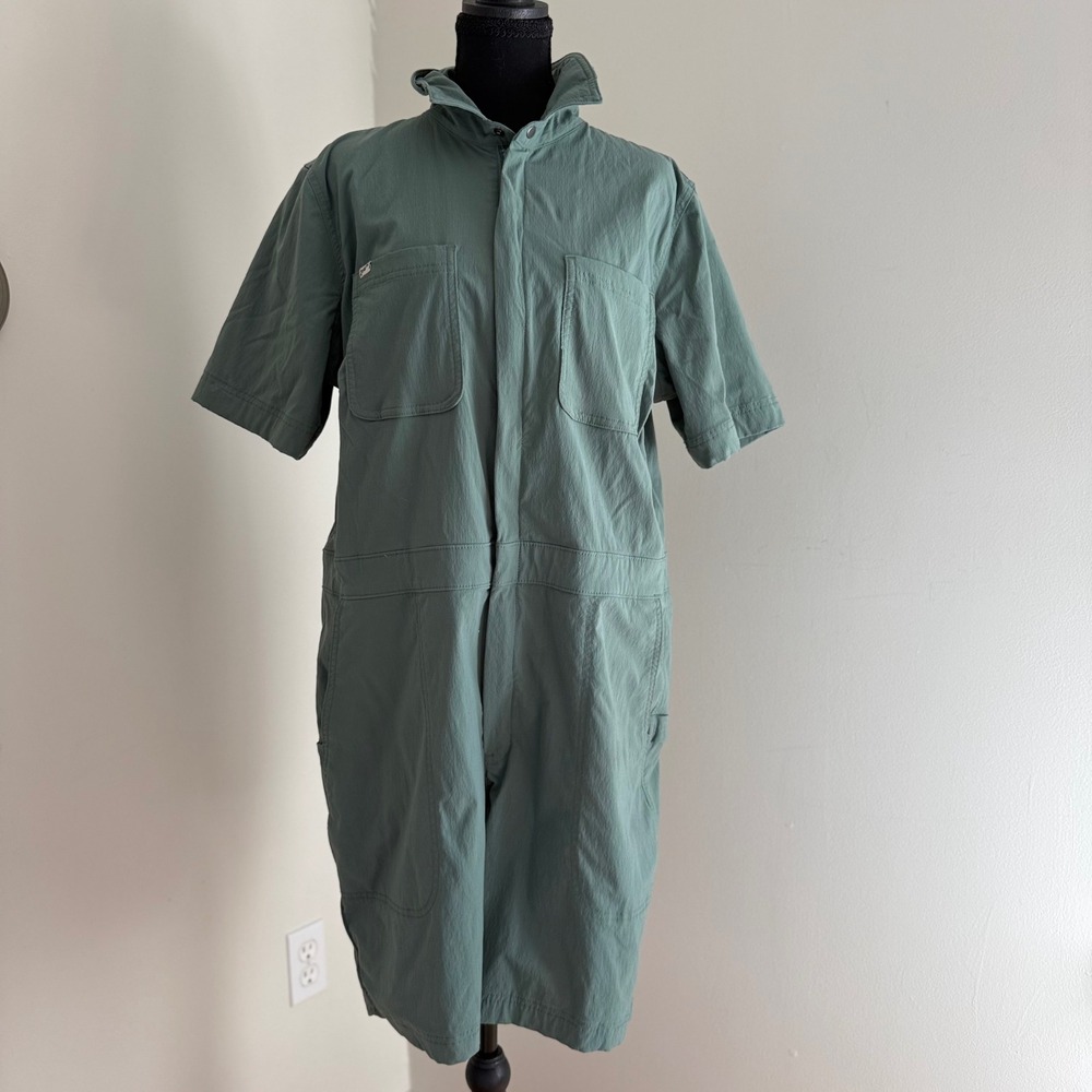 Duluth Trading Women's L Gardening Short Coveralls Green Utility Jumpsuit